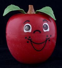 Fisher Price Happy Apple #435 Chime Toy - 1972 MEDIUM STEM